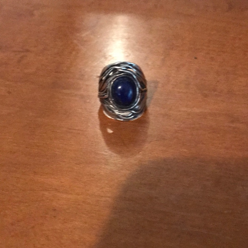 Sterling Silver Or Paz Ring With Stone, Size 8